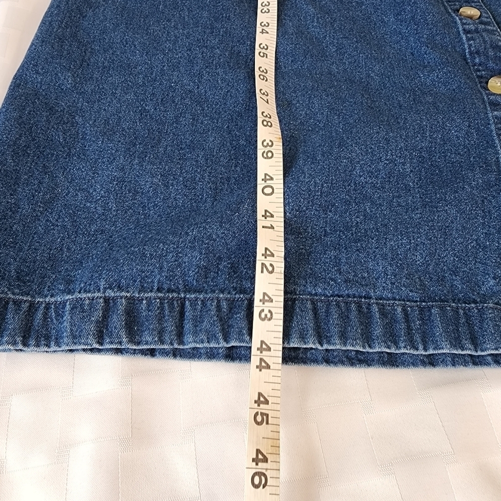 Original TY Wear Vintage Denim Collared Button Women's Midi Dress Size Petite S - Picture 7 of 8